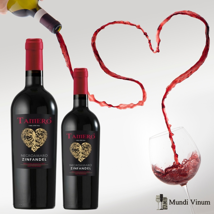 tamero (ik hou van jou in het Italiaans) Italiaanse rode wijn primitivo zinfandel negroamaro , wijn kopen voor valentijn , een idee cadeau